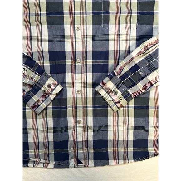 UNTUCKit Blue Red Tan Plaid Shirt Size XXLARGE 100% Cotton Relaxed Fit - Picture 3 of 10